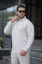 Men's Top and Bottom Set Polo Neck Thessaloniki Fabric Comfortable Fit Elastic Waist Bottom Cotton - 4
