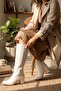 Despina White Leather Heeled Boots (5 cm Heel) Side Zipper Daily Use Boots - 3