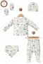 100% Cotton Organic Green Safari Printed Newborn Hospital Discharge Set 5 Pieces