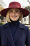 Women's Wide Brim Striped Cashmere Gondola Hat - 5