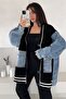 Oversize Knitted Cardigan with Jean Pocket and Sleeve Detail - 7