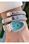 Silver Color Special Design Stone Wrapped Snake Model Women's Wristwatch - 6