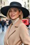 Women's Wide Brim Striped Cashmere Gondola Hat - 8