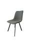 V2 Alleria Dining Chair Set of 2 - Stylish Grey/Black Upholstered Metal Chairs for Dining Room