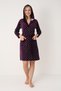 Women's Hooded Soft Textured Cotton Velvet Robe and Dressing Gown – Purple/Pink 3801 - 6