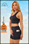 Women's Swimsuit with Shorts, Anthracite – 2 Layers, Suitable for Pool & Beach Use - 5
