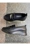 Black Skin Leather Orthopedic Water Resistant Daily Women's Shoes - 2