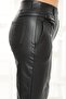 Plus Size Women's Leather-Look High Waist Pipe Leg Pants - 2