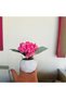 3-Piece Artificial Wet Hydrangea Flower Arrangement in Handmade Concrete Flower Pot Mother's Day Valentine's Day Gift - 6