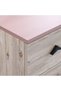 Bliss 3-Drawer Dresser with Mirror - Oak/Pink, Stylish Bedroom Storage - 42x142x85cm, 5-Yrs Warranty - 6