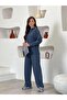 Modal Tracksuit Set with Collar Detail - Comfortable Soft Casual Women's Bottom Top Set - 7