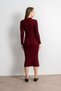 Women's Ribbed Long Knit Dress – Burgundy - 8