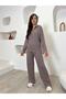 Modal Tracksuit Set with Collar Detail - Comfortable Soft Casual Women's Bottom Top Set - 2
