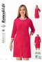 Women's Cotton Velvet Zippered Winter Dress / Fuchsia 3431