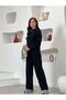 Modal Tracksuit Set with Collar Detail - Comfortable Soft Casual Women's Bottom Top Set - 3