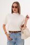 Women's Half Fisherman Knitwear Knitted Short Sleeve Sweater 255174 -