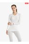 Unisex Thermal Underwear V-Neck Long Sleeve White - Heat Retaining Winter Underwear 1257 - 5