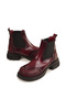 Women's Burgundy Elastic Thick-Soled Boots - 2