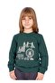 Organic Cotton London Printed Winter Boys' Sweatshirt Green