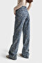 Itsbasic Women's T.Kot Color Straight Fit High Waist Embroidered Fabric Design Denim Jean - 4