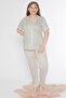 Boydan Buttoned Oversized Large Size Striped Short Sleeve Pajama Set B780-26 - 2