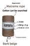Macrame Thread 3 Mm Scannable 1 Piece 250 gr Dark Beige - 2