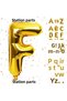 Gold Color Letter Foil Balloon Letter F Helium Flying Foil Balloon 1 Piece