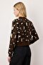 Kahverengi Leopar Desenli Crop Yumuşak Dokulu Triko Hırka TWOAW25HI00355 - 4