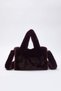 Plum Faux Fur Women's Shoulder and Hand Bag Takaw26Oc00071 - 4
