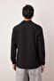 Siyah Oversize Polo Yaka Düz Örme Polo Yaka T-shirt TMNAW25PO00001 - 4