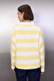 Açık Sarı Kalın Şardonsuz Polo Yaka Çizgili Nakışlı Örme Sweatshirt TWOAW26SW00062 - 4