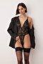 Siyah Dantel Kapsız Body THMAW26BD00015