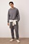 Dark Gray Regular Fit Knitted Pajamas Set TMNAW22PT0510