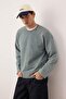 Açık Mavi Yeni Oversize/Geniş Kesim Eskitme/Soluk Efekt Kalın Sweatshirt TMNAW26SW00022