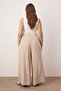 Beige Wide-Leg Woven Pants TBBSS22PL00002 - 4