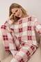 Dusty Rose 100% Cotton Plaid Knitted Pajama Set Thmaw26Pt00046