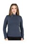 Women's Half Turtleneck Regular Fit Midi Length Long Sleeve Lycra Smoked Combed Cotton