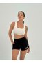 Women's Elastic Waist Embroidered Black Shorts