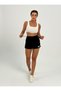 Women's Elastic Waist Embroidered Black Shorts - 2