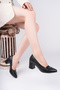 Genuine Leather Black Women's Heeled Leather Shoes Shn-1115 - 2