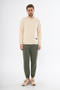 Men's Crew Neck 3 Thread Cotton Relaxed Sweatshirt – Beige Regular Fit - 5