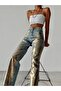 Gold Silver Foil Palazzo Jeans