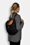Women's Black Orange Handmade Backpack - 5
