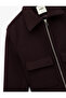 Classic Collar Pocket Zippered Seasonal Thin Cashmere Bomber Jacket - 5