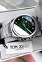 Men's Wristwatch 3 Atm Water Resistant Silver-Green Color Steel Band Agr37 - 4