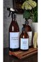 3-Piece Amber Glass Dishwashing Liquid Kitchen Cleaner Liquid Soap Dispenser with Wooden Stand and Brush 500ml - 3