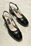 Women's Black Genuine Leather Heeled Shoes Size 35-41 - 6