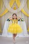Sequined Layered Yellow Children's Evening Dress Show Party Dress 23Nisan Dress Aby182