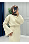Lace-Up Oversized Knit Dress with Wide Sleeves - 4