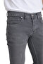Men's Jeans Gray Nail Trim Slim Fit Skinny Fit Buttoned Trousers - 2